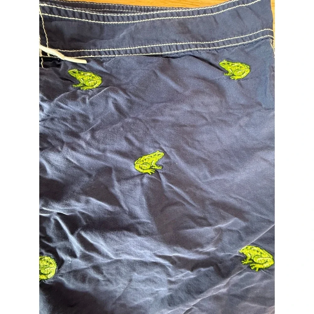 Polo Ralph Lauren‎ Mens Navy Frogs Embroidered Swim Board Shorts 36x9 Vintage